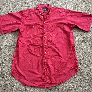 Vintage Woolrich Red Short Sleeve Button Up Shirt